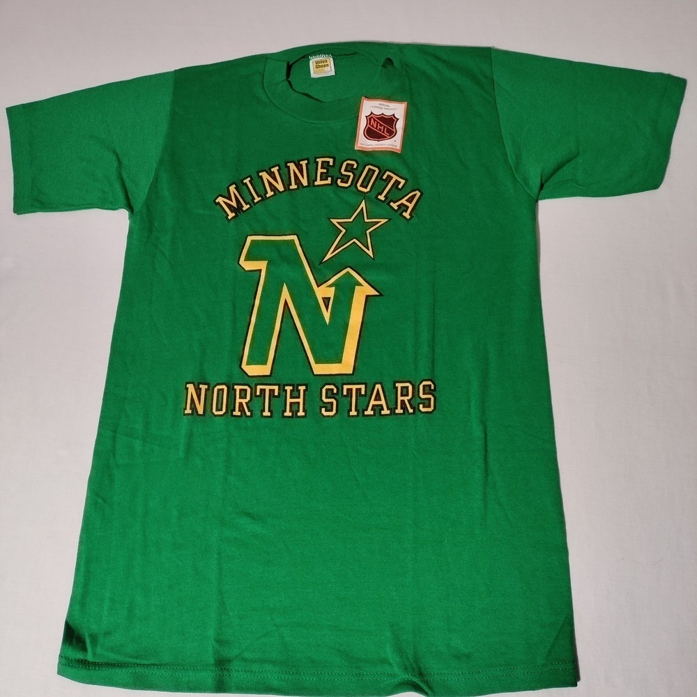 VTG Velva Sheen Minnesota North Stars NHL T-Shirt Green Mens Small USA Made NOS